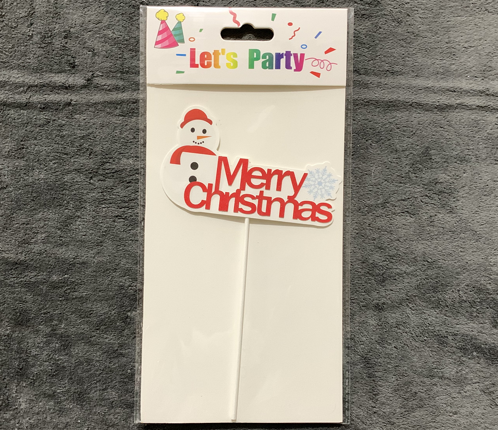 Christmas Cake Inserting Card Cake Flag Snowflake Card Christmas Tree Snowman Decoration Christmas Decoration