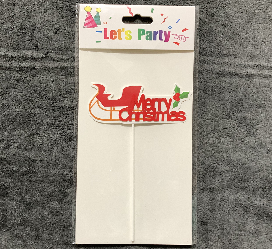 Christmas Cake Inserting Card Cake Flag Snowflake Card Christmas Tree Snowman Decoration Christmas Decoration