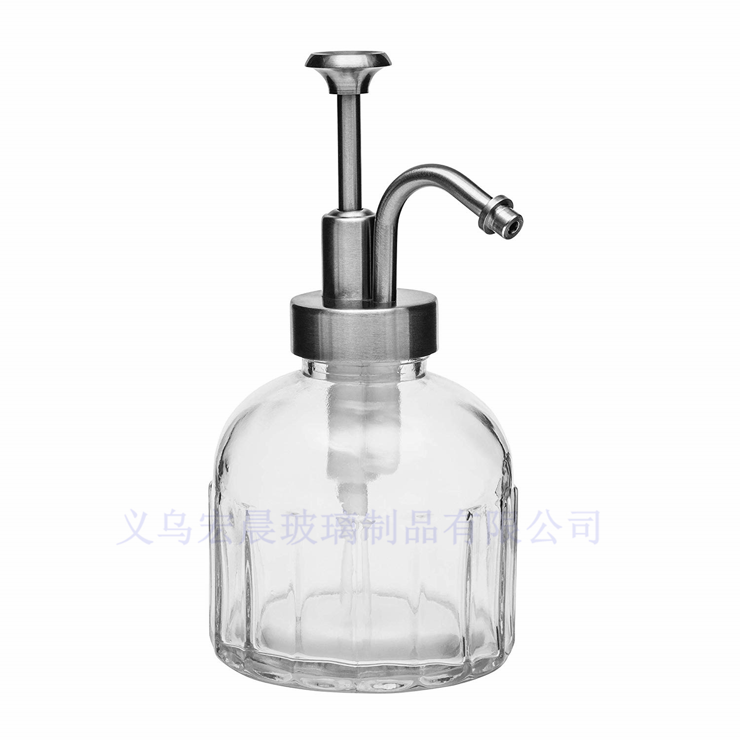 Wash Hand Soap Clear Glass Bottle Lotion Dispenser - 8 oz Clear Glass Jar