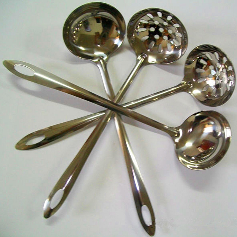 Stainless Steel Soup Ladle Colander Glabrous Nonmagnetic Steel Handle huo guo shao Wholesale of Small Articles Stainless Steel Pots Colander tang qiao