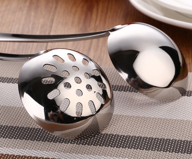 Stainless Steel Soup Ladle Colander Glabrous Nonmagnetic Steel Handle huo guo shao Wholesale of Small Articles Stainless Steel Pots Colander tang qiao