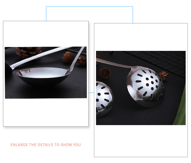 Stainless Steel Soup Ladle Colander Glabrous Nonmagnetic Steel Handle huo guo shao Wholesale of Small Articles Stainless Steel Pots Colander tang qiao Stainless Steel Soup Ladle Colander Glabrous Nonmagnetic Steel Handle huo guo shao Wholesale of Small Articles Stainless Steel Pots Colander tang qiao
