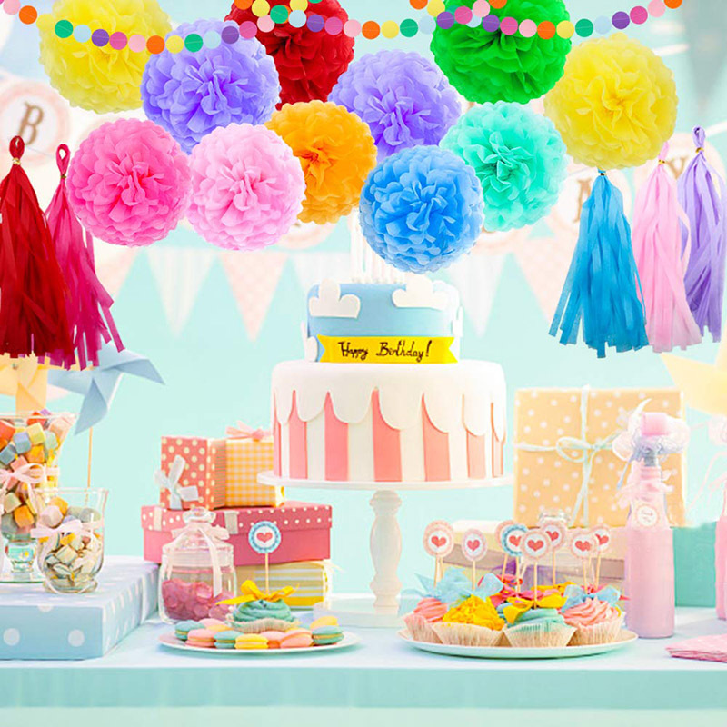 Paper Flower Ball Paper Fringe Set Colorful Fishtail Bunting Latte Art Party Hanging Flag Birthday Party Decoration Paper Flower Ball Paper Fringe Set Colorful Fishtail Bunting Latte Art Party Hanging Flag Birthday Party Decoration