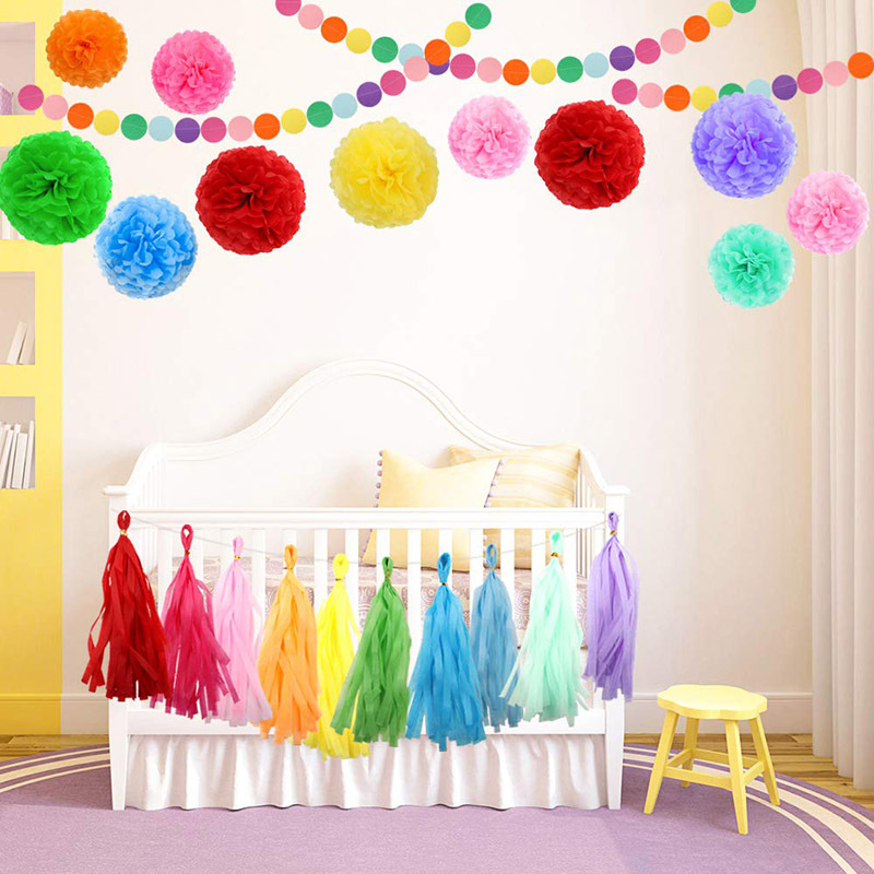 Paper Flower Ball Paper Fringe Set Colorful Fishtail Bunting Latte Art Party Hanging Flag Birthday Party Decoration Paper Flower Ball Paper Fringe Set Colorful Fishtail Bunting Latte Art Party Hanging Flag Birthday Party Decoration