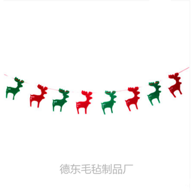 Factory Direct Sales Christmas Non-Woven Felt Santa Claus Hanging Flag Shop Flag Can Be Customized