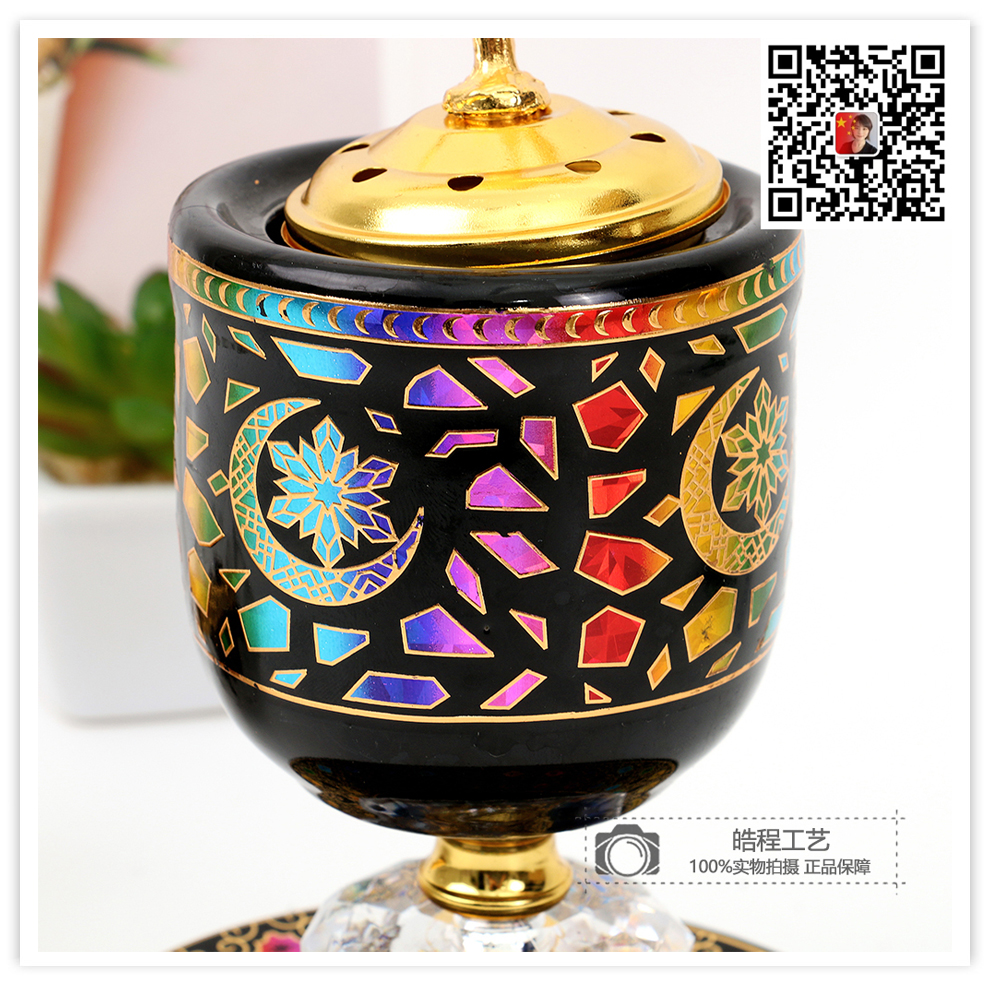 Creative Black Ceramic Metal Incense Burner Middle East Arab Exquisite Desktop Incense Burner Aroma Burner Buddha Front Offering Home Creative Black Ceramic Metal Incense Burner Middle East Arab Exquisite Desktop Incense Burner Aroma Burner Buddha Front Offering Home