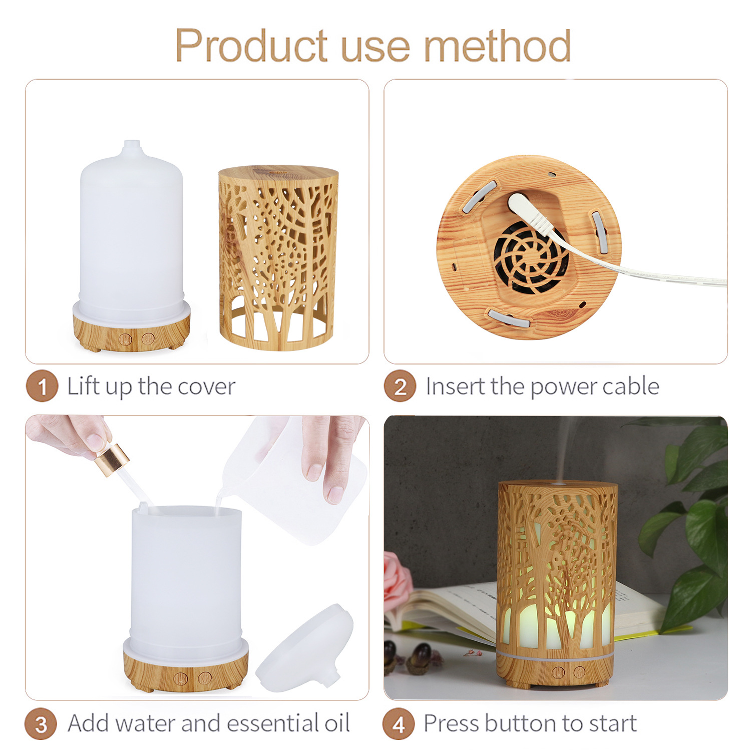 Factory New Branch Aroma Diffuser 100ml Mini Air Purification Diffuse Wood Grain Domestic Humidifier Wholesale Factory New Branch Aroma Diffuser 100ml Mini Air Purification Diffuse Wood Grain Domestic Humidifier Wholesale