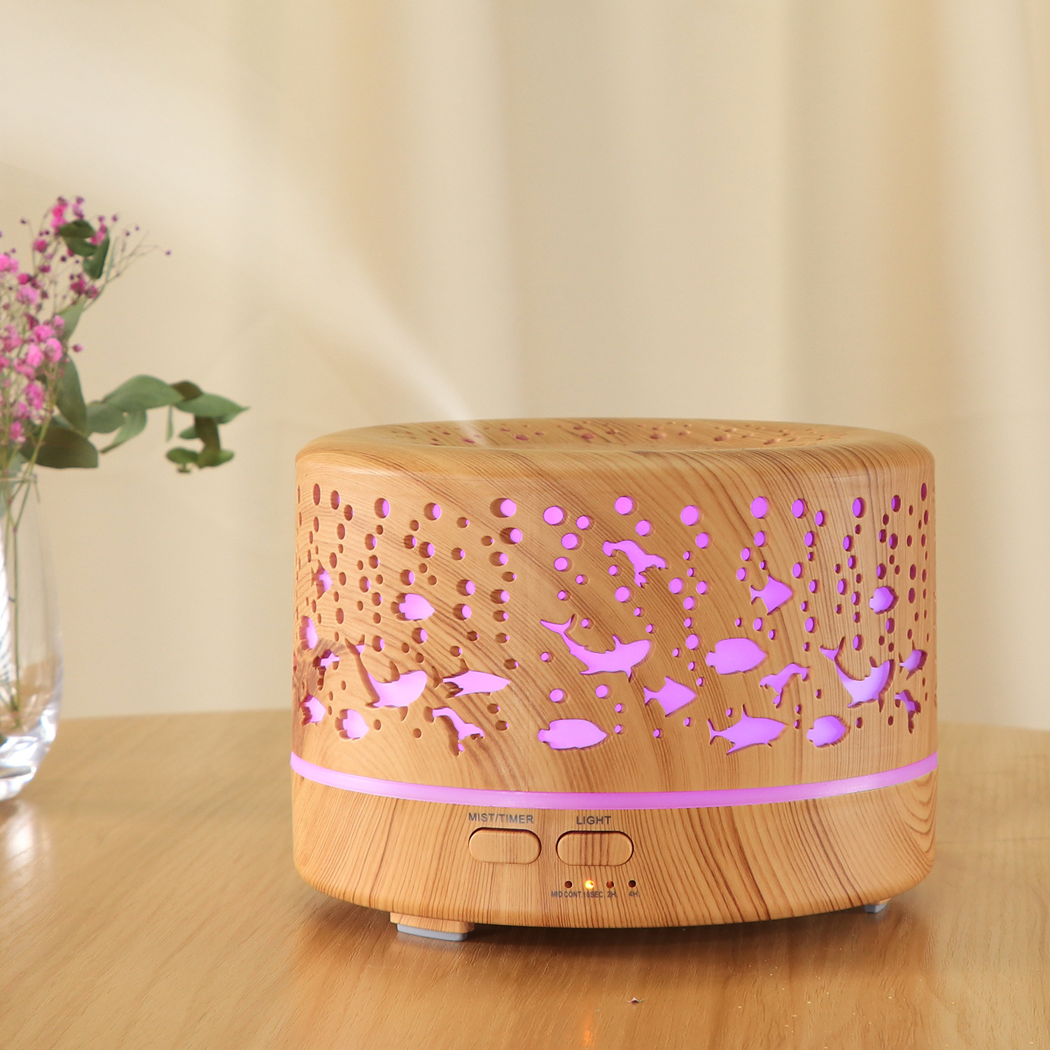 Underwater World Hollow Colorful Large Capacity 500ml Aroma Diffuser Essential Oil Diffuser Wood Grain Humidifier Manufacturer Underwater World Hollow Colorful Large Capacity 500ml Aroma Diffuser Essential Oil Diffuser Wood Grain Humidifier Manufacturer