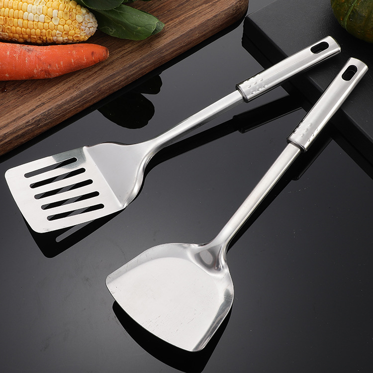 Factory Direct Supply 410 Stainless Steel Soup Ladle Colander Spatula Spatula Cooking Spoon and Shovel Kitchen Utensils Four-Piece Set Wholesale
