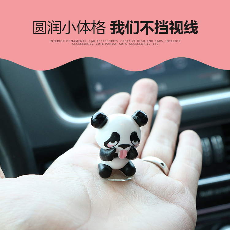 Creative Car Perfume Holder Cute Little Panda Car Interior Design Decoration Beautiful Lasting Aroma Car Interior Ornament