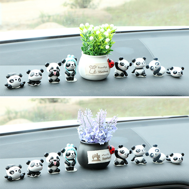 Creative Car Perfume Holder Cute Little Panda Car Interior Design Decoration Beautiful Lasting Aroma Car Interior Ornament