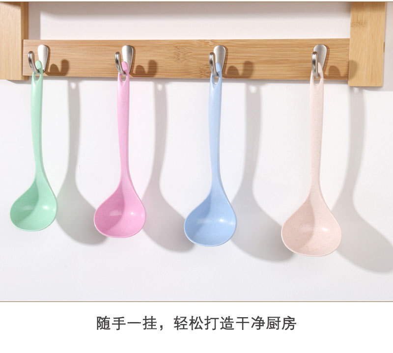 Wheat Straw Soup Spoon Home Ladle Porridge Spoon Kitchen Kitchenware Plastic Thickened Large Gruel Spoon Wholesale