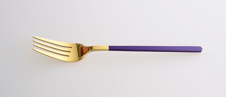 Northern European Titanium Gold Purple Paint Stainless Steel Soup Ladle Four-Piece Set Western Tableware Gift Knight Stainless Steel Soup Ladle