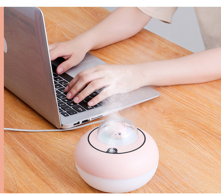 2021 Cute Cat Humidifier Atmosphere Night Light Air Purifier Car Aroma Diffuser Oval Humidifier