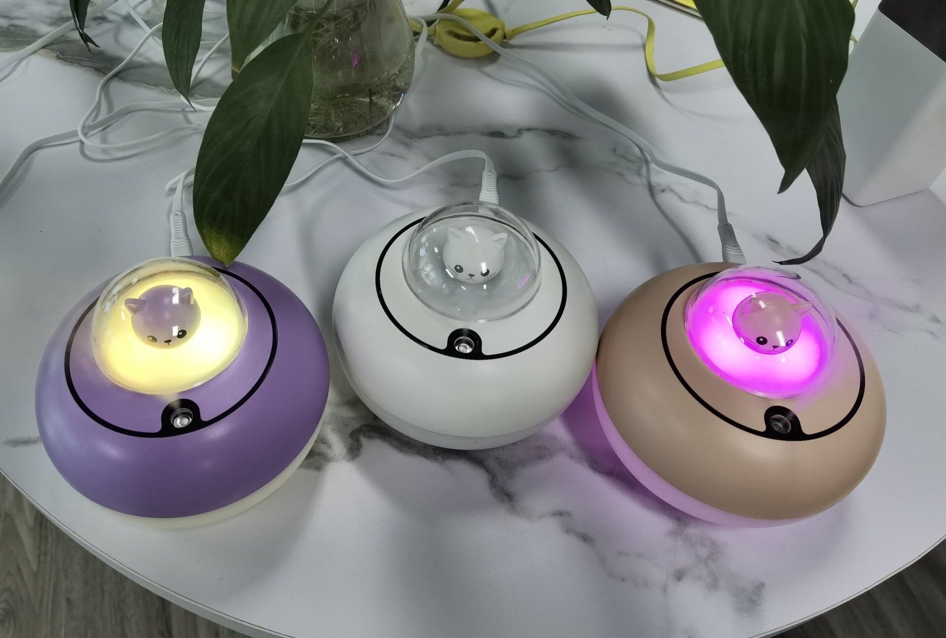 2021 Cute Cat Humidifier Atmosphere Night Light Air Purifier Car Aroma Diffuser Oval Humidifier