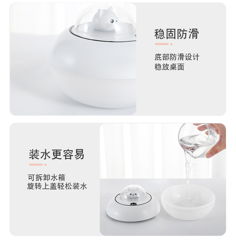 2021 Cute Cat Humidifier Atmosphere Night Light Air Purifier Car Aroma Diffuser Oval Humidifier