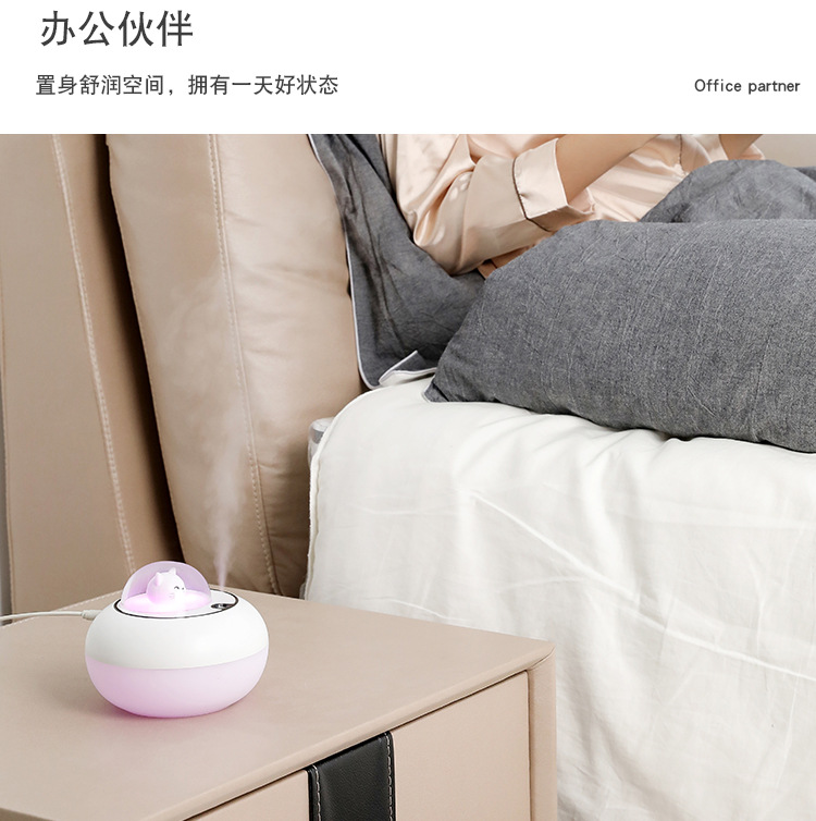 2021 Cute Cat Humidifier Atmosphere Night Light Air Purifier Car Aroma Diffuser Oval Humidifier