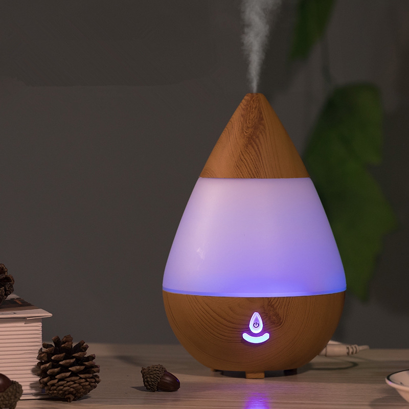 Water Drop Fragrance Humidifier Wood Grain Essential Oil Bluetooth Audio Cross-Border Incense Colorful Light Air Aroma Diffuser