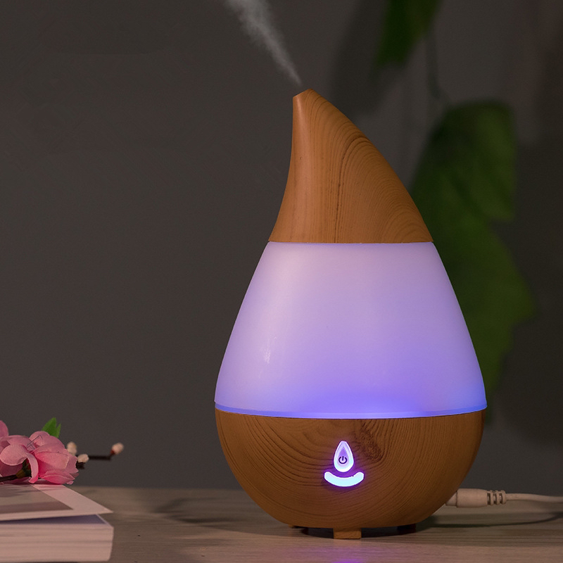 Water Drop Fragrance Humidifier Wood Grain Essential Oil Bluetooth Audio Cross-Border Incense Colorful Light Air Aroma Diffuser