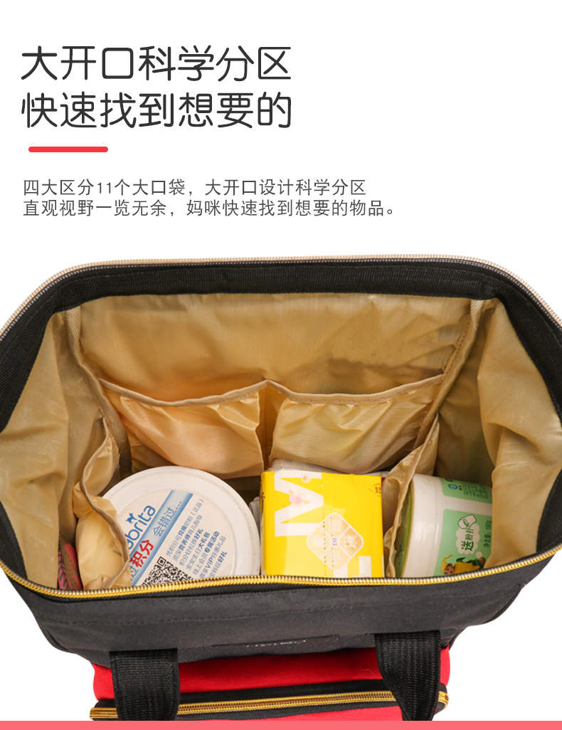 New Mom Handbag Baby Diaper Bag Baby Feeding Bottle Diaper Bag Insulation Mummy Bag Large Capacity Polka Dot Backpack