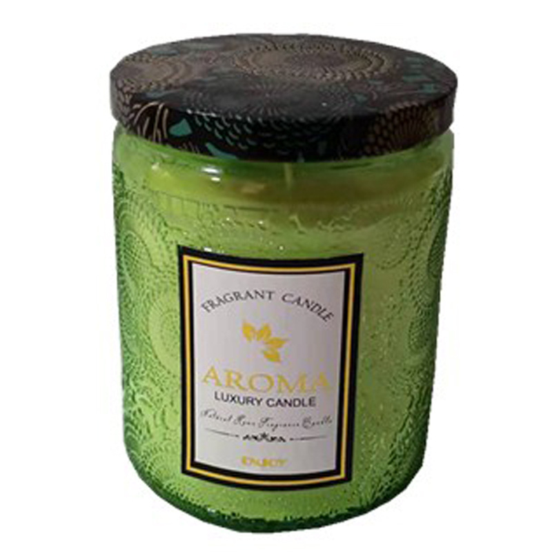 Factory Aromatherapy Candle Medium Relief Glass Bottle High-Grade Essential Oil Soy Wax Fragrance Candle Gift Creative Gift Box