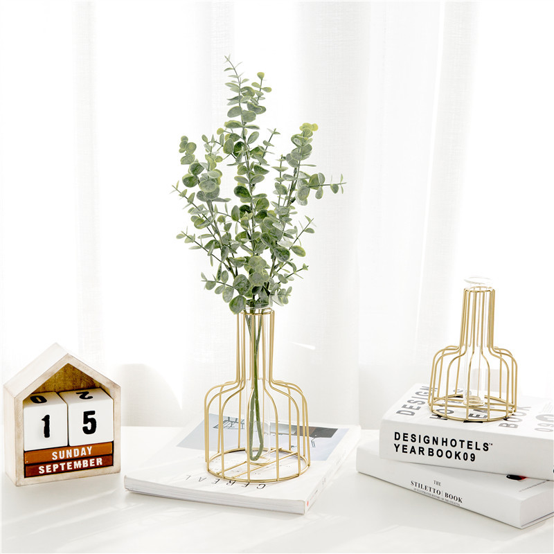 Nordic Style Vase Decoration Living Room Flower Arrangement Creative Hydroponics Plant Rose Green Radish Water Fresh Glass Bottle