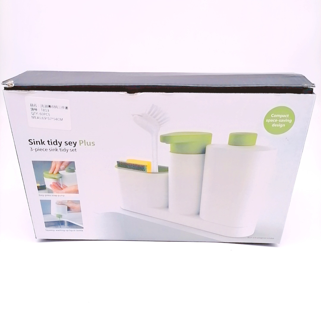 Kitchen and Bathroom Washing Utensils Storage Box Hand Sanitizer Detergent Shower Gel Sub Bottle Combination Set Sponge Storage Kitchen and Bathroom Washing Utensils Storage Box Hand Sanitizer Detergent Shower Gel Sub Bottle Combination Set Sponge Storage