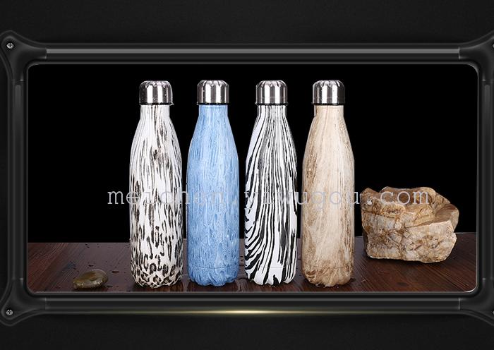 New creative coke bottle stainless steel thermos flask for wood-grain men and women bowling New creative coke bottle stainless steel thermos flask for wood-grain men and women bowling