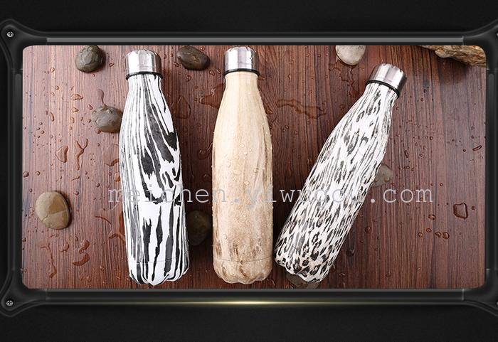 New creative coke bottle stainless steel thermos flask for wood-grain men and women bowling New creative coke bottle stainless steel thermos flask for wood-grain men and women bowling