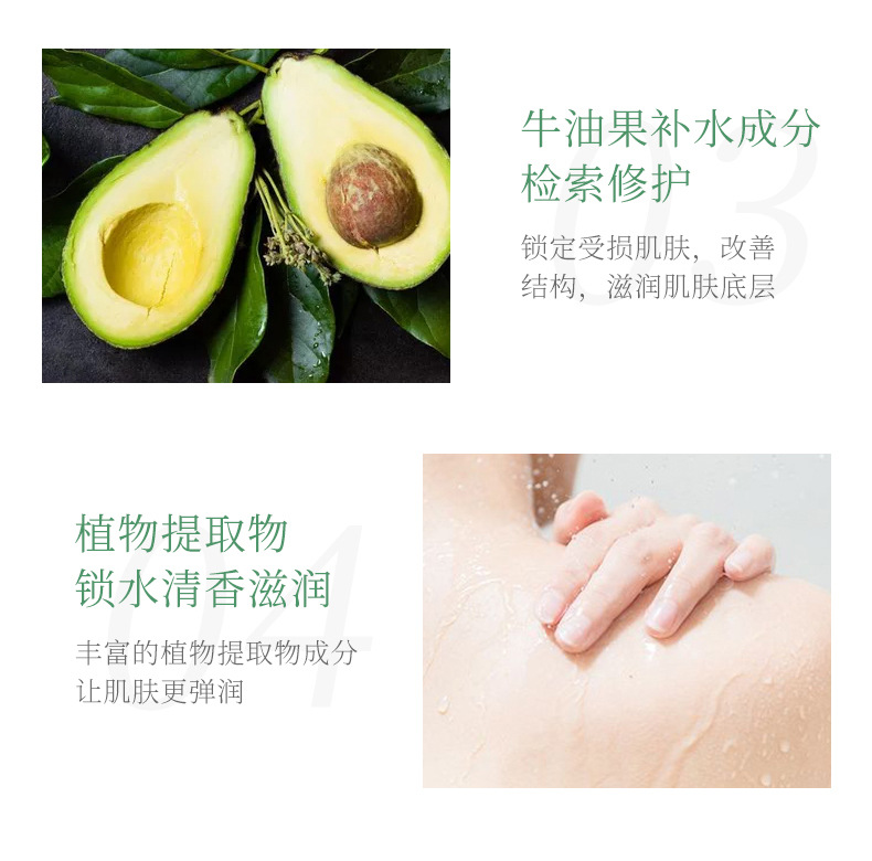 Bioaqua Avocado Moisturizing Shower Gel Tender and Smooth Skin Cleansing Bath Hydrating Moisturizing Nourishing Body Lotion Bioaqua Avocado Moisturizing Shower Gel Tender and Smooth Skin Cleansing Bath Hydrating Moisturizing Nourishing Body Lotion