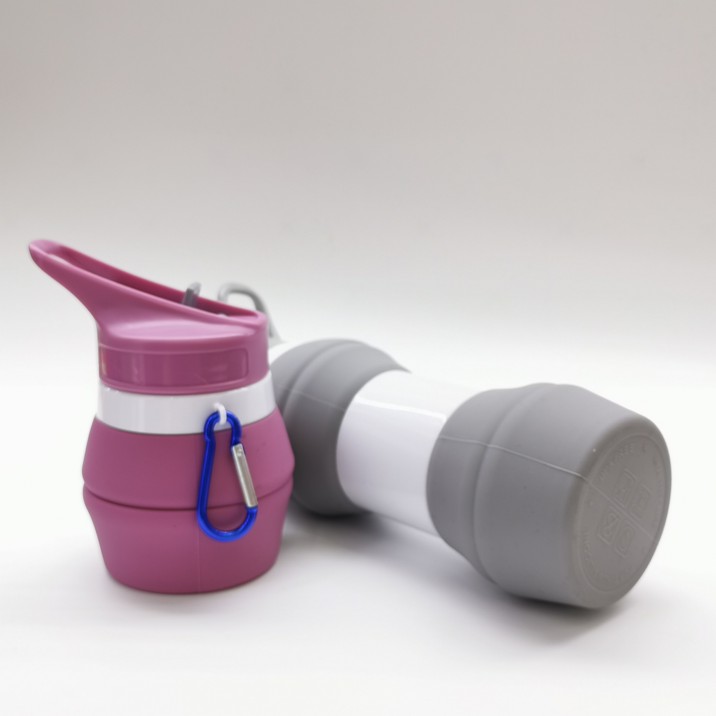 Silicone Outdoor Sports Bottle Portable Folding Bottle Straw