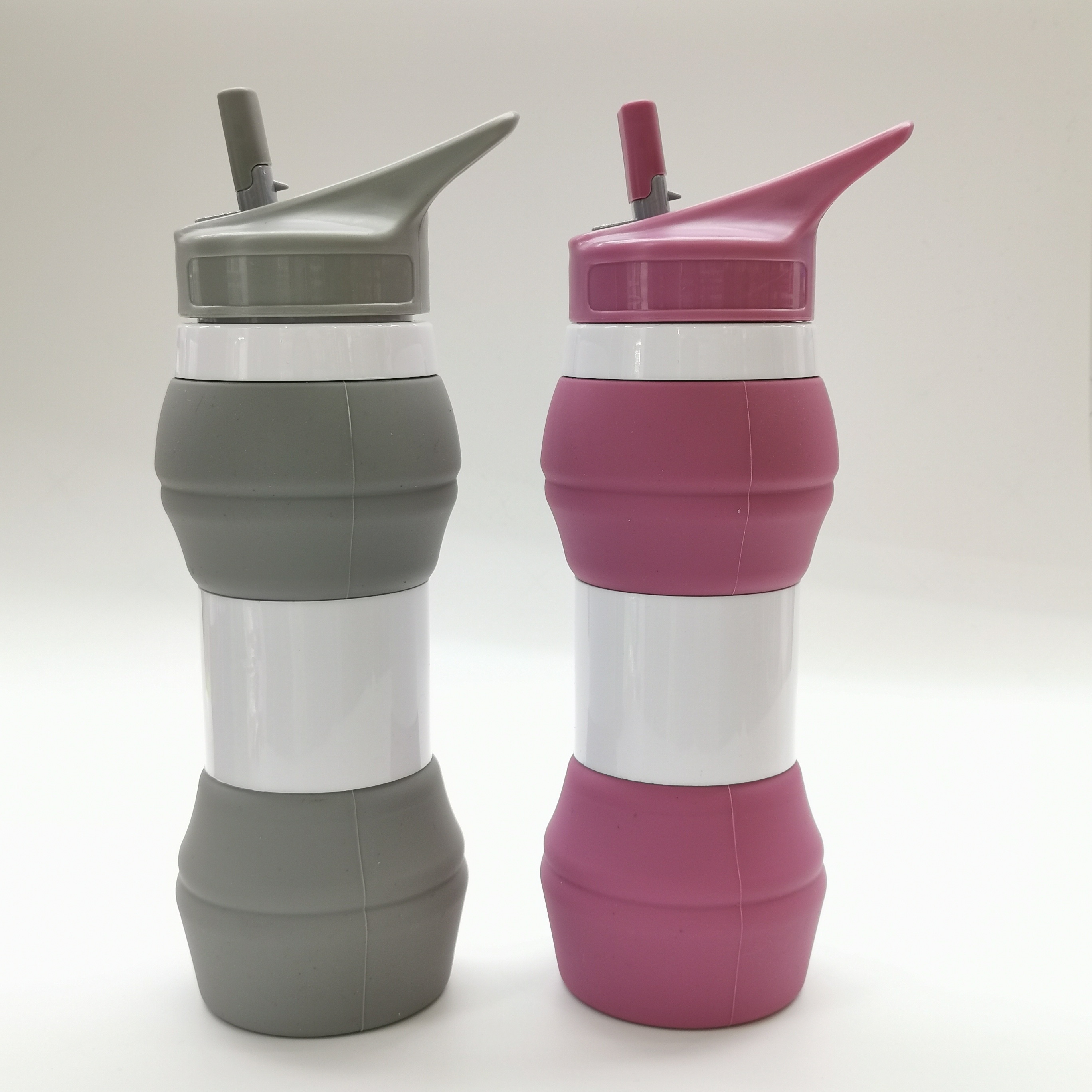 Silicone Outdoor Sports Bottle Portable Folding Bottle Straw Silicone Outdoor Sports Bottle Portable Folding Bottle Straw