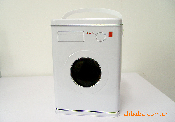 Washing Machine Shape Anti-Rust Washing Powder Can Tinplate Sundries Storage Tank Square Tinplate Ash Container