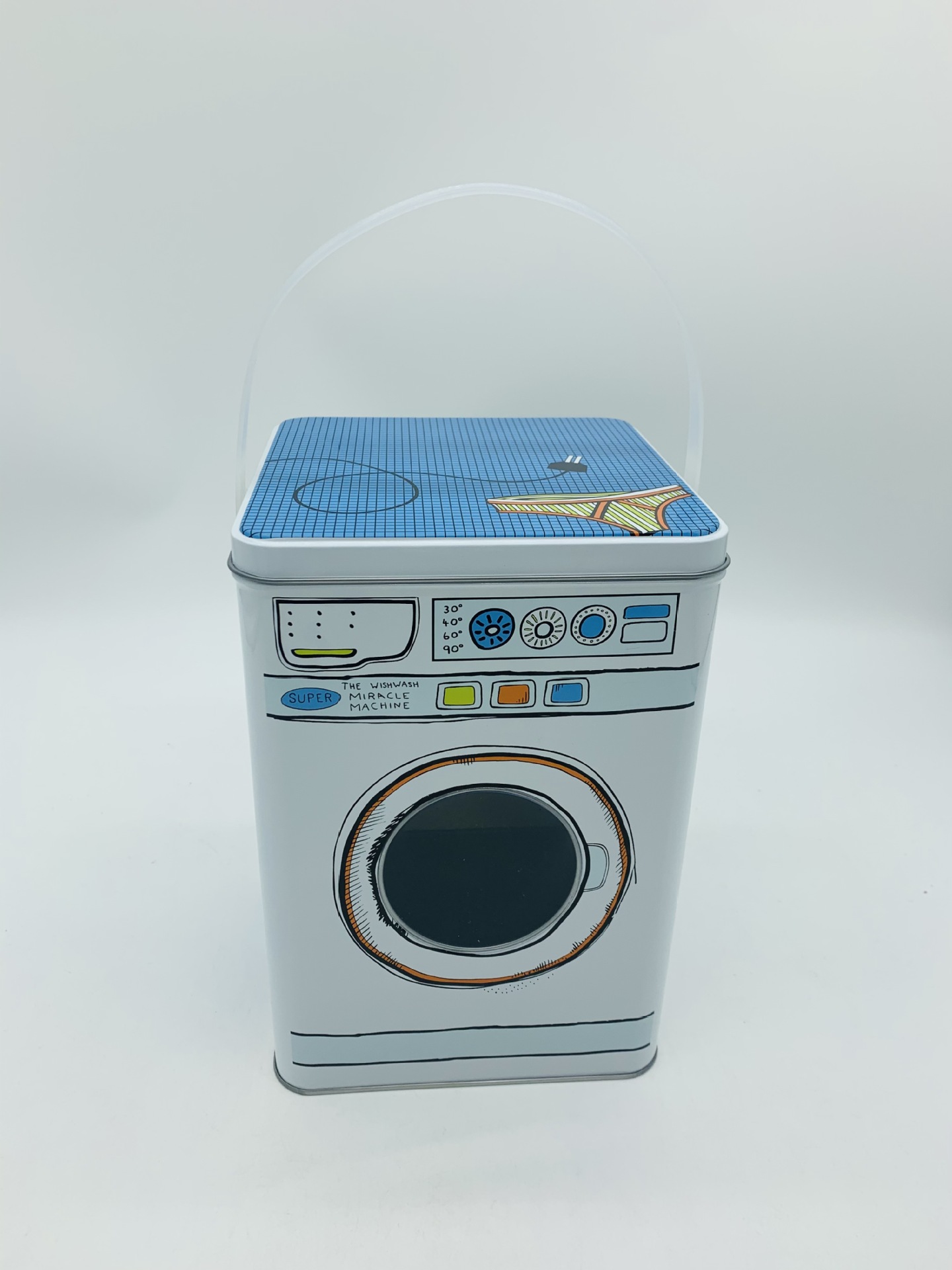 Washing Machine Shape Anti-Rust Washing Powder Can Tinplate Sundries Storage Tank Square Tinplate Ash Container