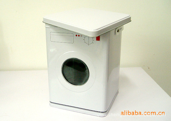 Washing Machine Shape Anti-Rust Washing Powder Can Tinplate Sundries Storage Tank Square Tinplate Ash Container