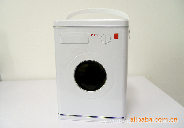 Washing Machine Shape Anti-Rust Washing Powder Can Tinplate Sundries Storage Tank Square Tinplate Ash Container