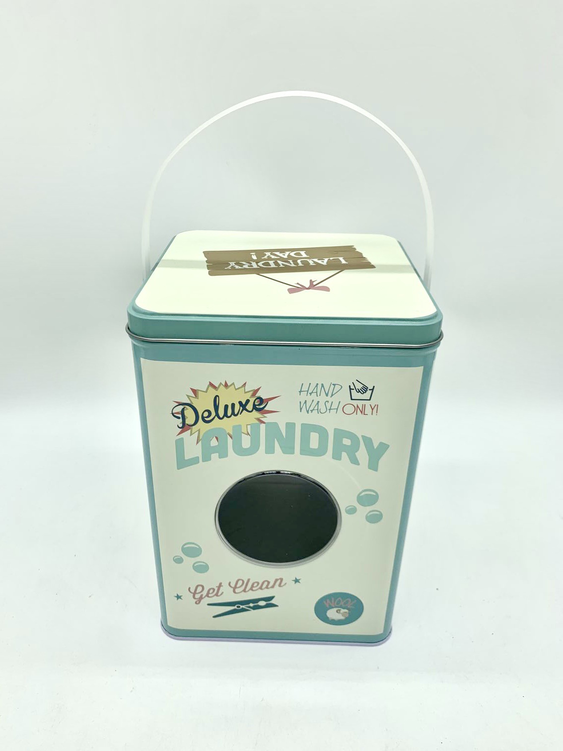 Washing Machine Shape Anti-Rust Washing Powder Can Tinplate Sundries Storage Tank Square Tinplate Ash Container