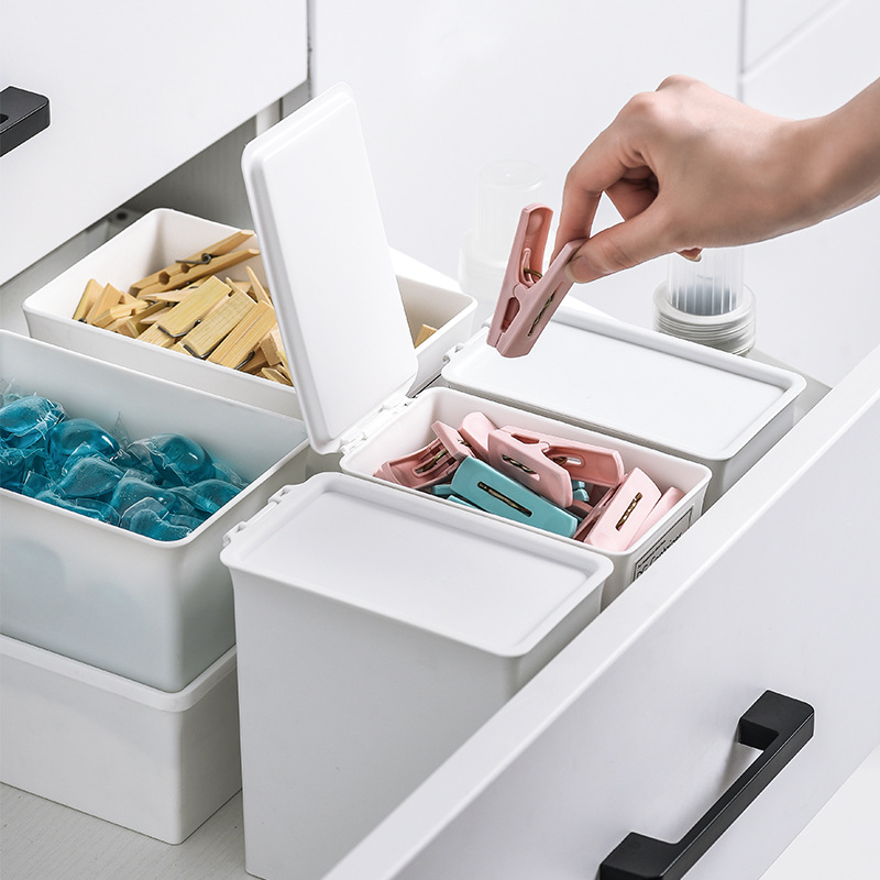 2806 Household Lotion Storage Box Laundry Condensate Bead Washing Powder Substitution Box Gadget Storage Organize Box Dustproof with Cover