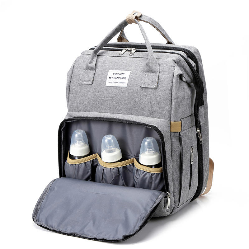 Cross-Border New Arrival Foldable Sleeping Mummy Bag Multifunctional Baby Bag Mother Bag Feeding Bottle Backpack Diaper Backpack