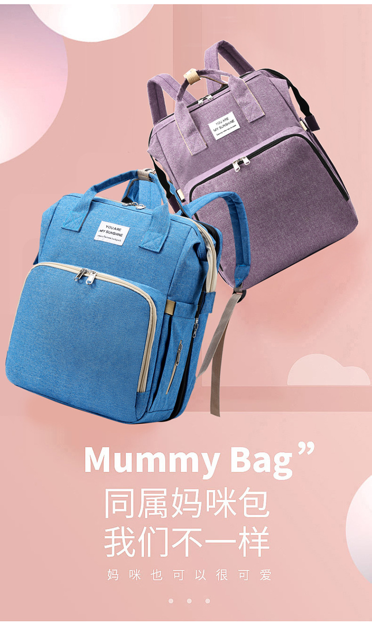 Cross-Border New Arrival Foldable Sleeping Mummy Bag Multifunctional Baby Bag Mother Bag Feeding Bottle Backpack Diaper Backpack Cross-Border New Arrival Foldable Sleeping Mummy Bag Multifunctional Baby Bag Mother Bag Feeding Bottle Backpack Diaper Backpack