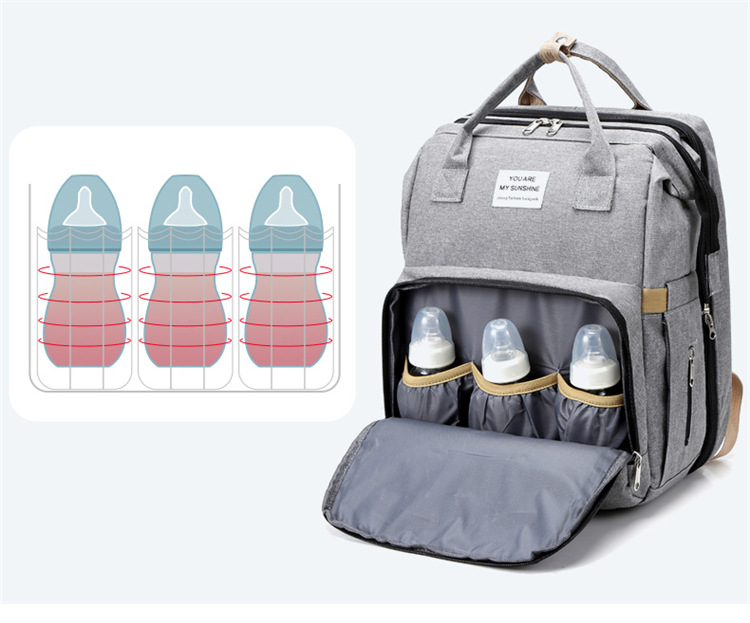 Cross-Border New Arrival Foldable Sleeping Mummy Bag Multifunctional Baby Bag Mother Bag Feeding Bottle Backpack Diaper Backpack Cross-Border New Arrival Foldable Sleeping Mummy Bag Multifunctional Baby Bag Mother Bag Feeding Bottle Backpack Diaper Backpack