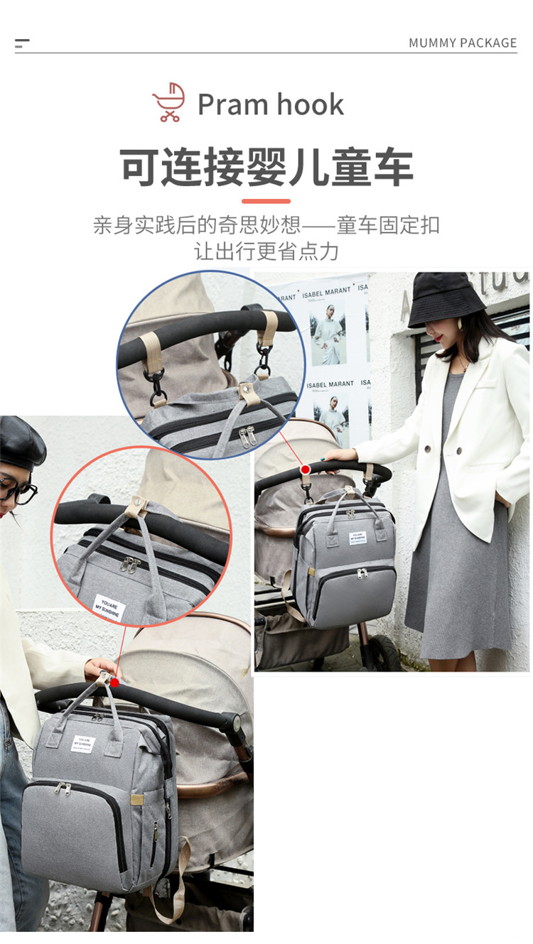 Cross-Border New Arrival Foldable Sleeping Mummy Bag Multifunctional Baby Bag Mother Bag Feeding Bottle Backpack Diaper Backpack Cross-Border New Arrival Foldable Sleeping Mummy Bag Multifunctional Baby Bag Mother Bag Feeding Bottle Backpack Diaper Backpack