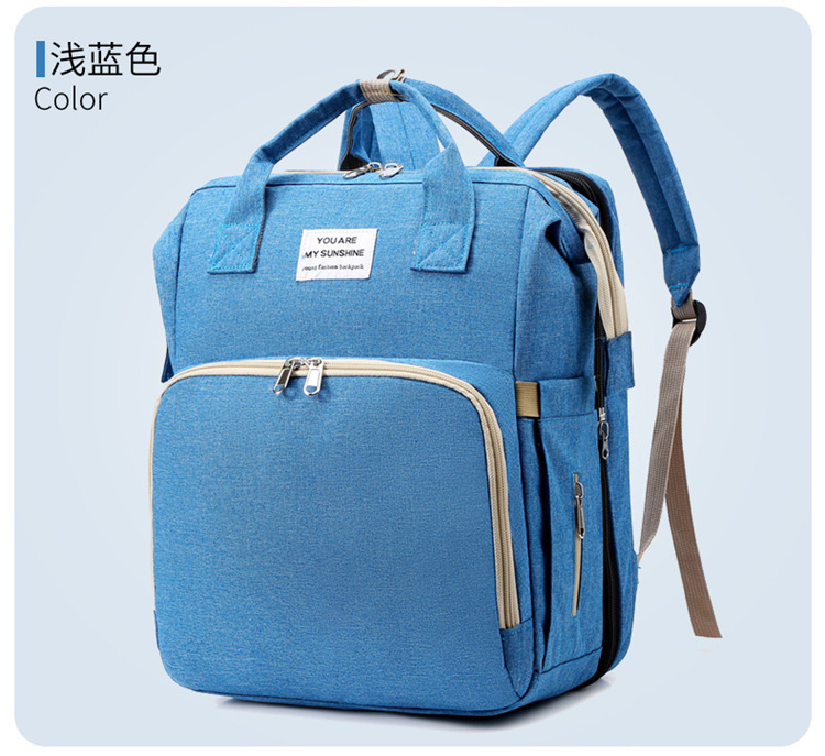 Cross-Border New Arrival Foldable Sleeping Mummy Bag Multifunctional Baby Bag Mother Bag Feeding Bottle Backpack Diaper Backpack Cross-Border New Arrival Foldable Sleeping Mummy Bag Multifunctional Baby Bag Mother Bag Feeding Bottle Backpack Diaper Backpack