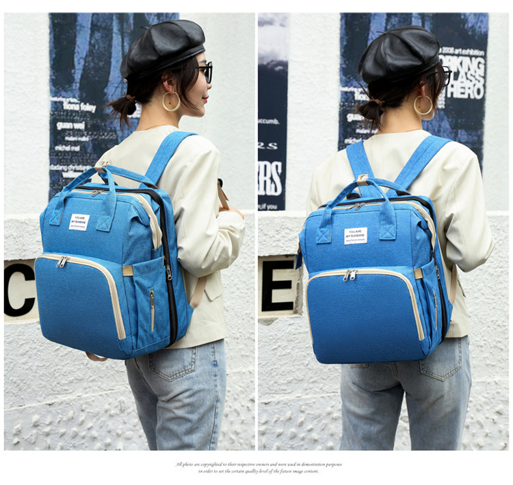 Cross-Border New Arrival Foldable Sleeping Mummy Bag Multifunctional Baby Bag Mother Bag Feeding Bottle Backpack Diaper Backpack Cross-Border New Arrival Foldable Sleeping Mummy Bag Multifunctional Baby Bag Mother Bag Feeding Bottle Backpack Diaper Backpack