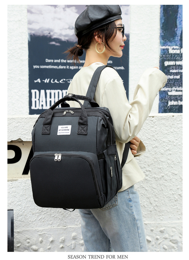 Cross-Border New Arrival Foldable Sleeping Mummy Bag Multifunctional Baby Bag Mother Bag Feeding Bottle Backpack Diaper Backpack Cross-Border New Arrival Foldable Sleeping Mummy Bag Multifunctional Baby Bag Mother Bag Feeding Bottle Backpack Diaper Backpack