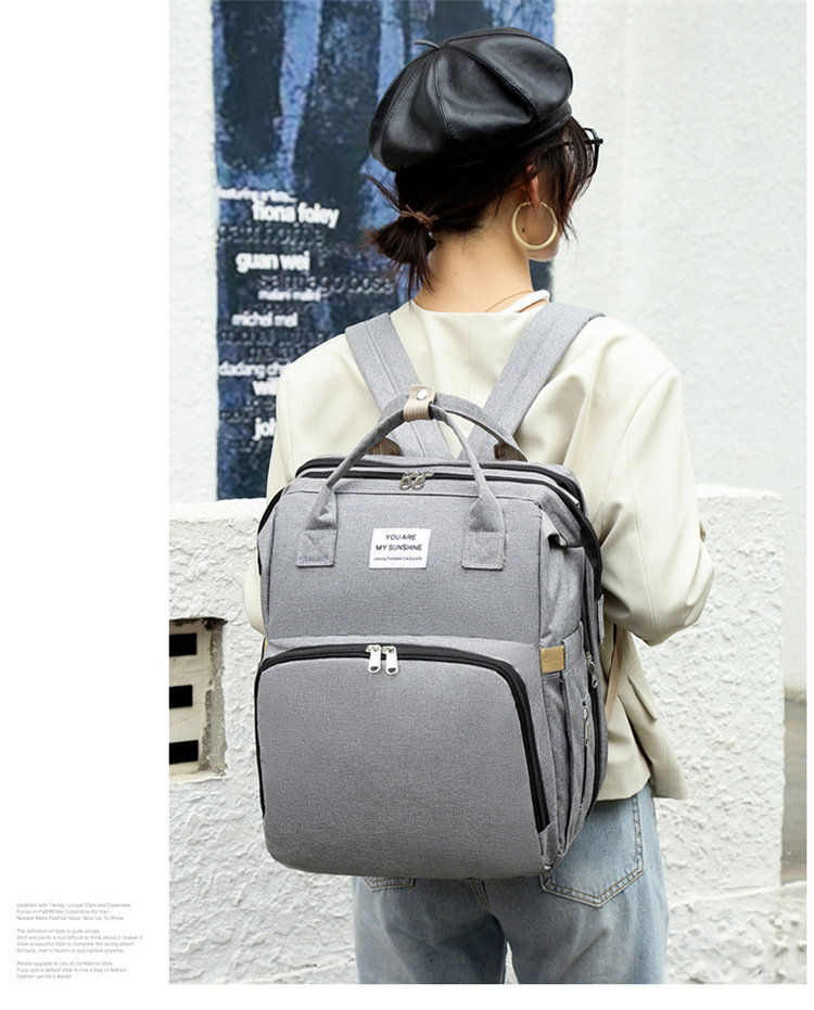 Cross-Border New Arrival Foldable Sleeping Mummy Bag Multifunctional Baby Bag Mother Bag Feeding Bottle Backpack Diaper Backpack Cross-Border New Arrival Foldable Sleeping Mummy Bag Multifunctional Baby Bag Mother Bag Feeding Bottle Backpack Diaper Backpack