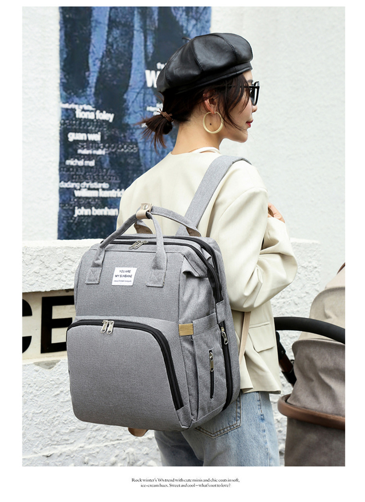Cross-Border New Arrival Foldable Sleeping Mummy Bag Multifunctional Baby Bag Mother Bag Feeding Bottle Backpack Diaper Backpack Cross-Border New Arrival Foldable Sleeping Mummy Bag Multifunctional Baby Bag Mother Bag Feeding Bottle Backpack Diaper Backpack