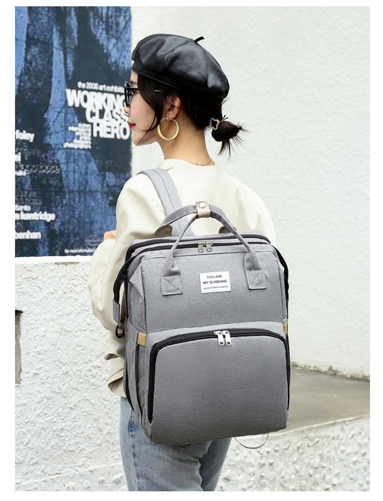 Cross-Border New Arrival Foldable Sleeping Mummy Bag Multifunctional Baby Bag Mother Bag Feeding Bottle Backpack Diaper Backpack Cross-Border New Arrival Foldable Sleeping Mummy Bag Multifunctional Baby Bag Mother Bag Feeding Bottle Backpack Diaper Backpack