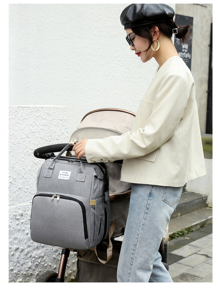 Cross-Border New Arrival Foldable Sleeping Mummy Bag Multifunctional Baby Bag Mother Bag Feeding Bottle Backpack Diaper Backpack Cross-Border New Arrival Foldable Sleeping Mummy Bag Multifunctional Baby Bag Mother Bag Feeding Bottle Backpack Diaper Backpack