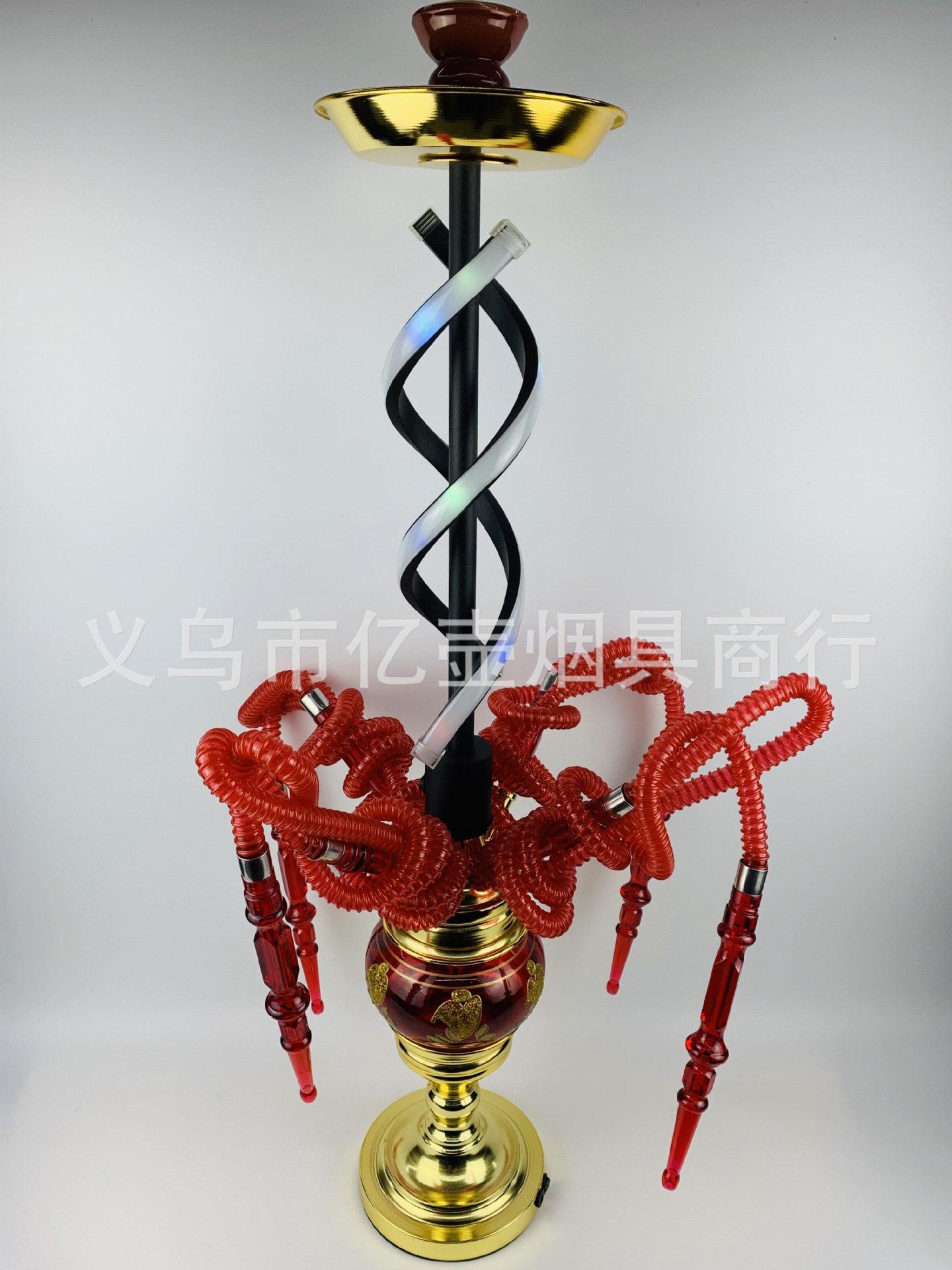 Arab Hookah Full Set Four-Tube Hookah with Light Set Multi-Tube Nightclub Bar Hookah Gatling